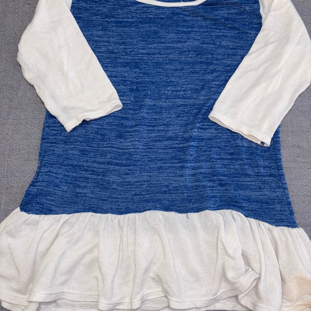 Persnickety Blue and White Ruffle Blouse